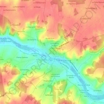La Ville地形图、海拔、地势