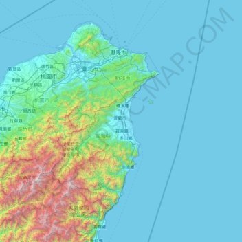 宜蘭縣地形图、海拔、地势