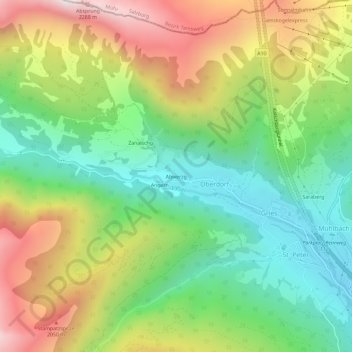 Abwerzg地形图、海拔、地势