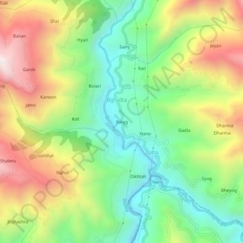 Balag地形图、海拔、地势