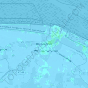 Dornumersiel地形图、海拔、地势