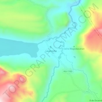 Lauricocha地形图、海拔、地势