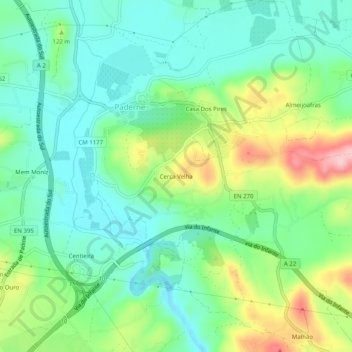 Cerca Velha地形图、海拔、地势
