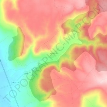Pozancos地形图、海拔、地势