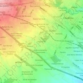 Villa Verde地形图、海拔、地势