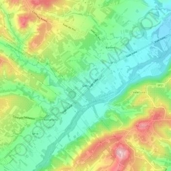 Gallo地形图、海拔、地势