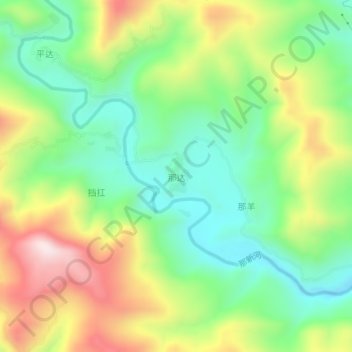 那达地形图、海拔、地势