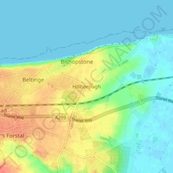 Hillborough地形图、海拔、地势