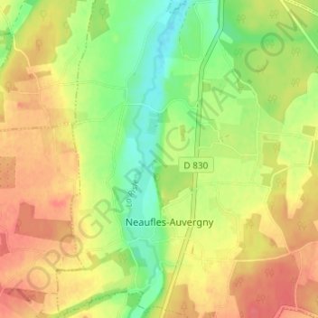 Le Merle地形图、海拔、地势