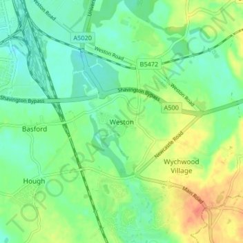 Weston地形图、海拔、地势