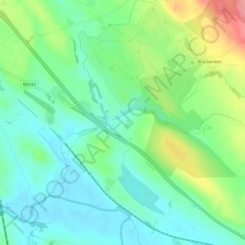 Coupland地形图、海拔、地势