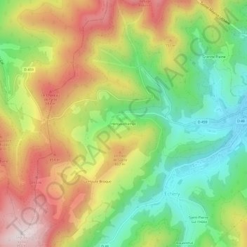 Hergauchamps地形图、海拔、地势