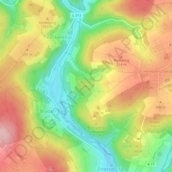 Hainchen地形图、海拔、地势