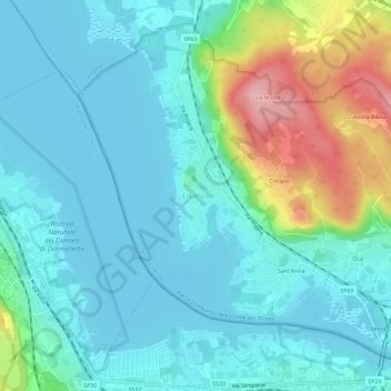 Lisanza地形图、海拔、地势