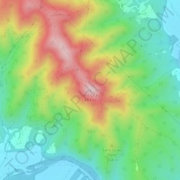 Sant Grau地形图、海拔、地势