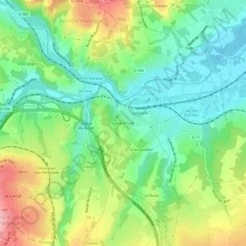 Casse Froide地形图、海拔、地势
