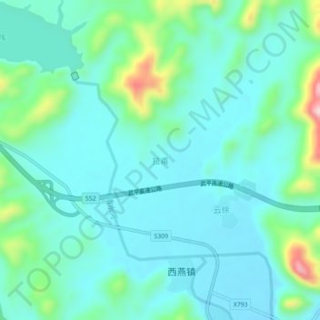 拉甫地形图、海拔、地势