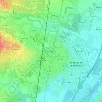 L'Étang地形图、海拔、地势