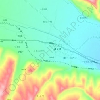 西门村地形图、海拔、地势