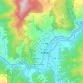 Upper Caluttit地形图、海拔、地势