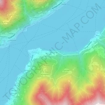 Moniga地形图、海拔、地势