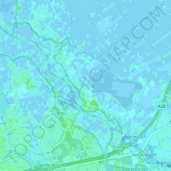 Haerst地形图、海拔、地势