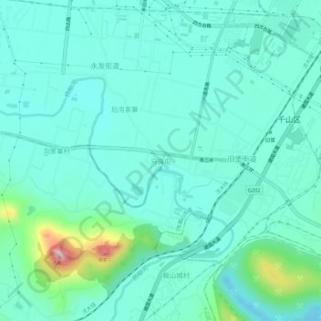 马驿屯地形图、海拔、地势