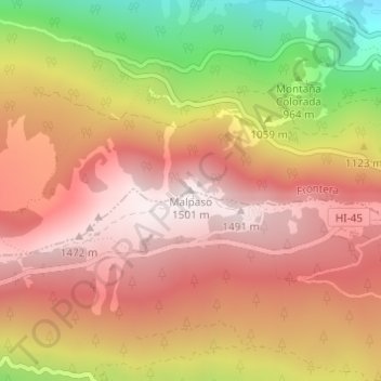 Malpaso地形图、海拔、地势