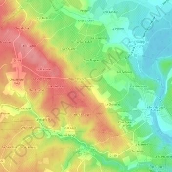 Bel-Aspect地形图、海拔、地势