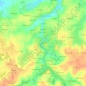 Bel Air地形图、海拔、地势