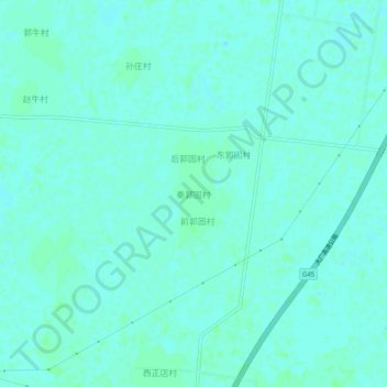 秦郭固村地形图、海拔、地势