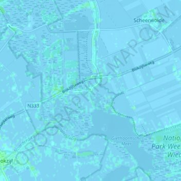 Muggenbeet地形图、海拔、地势