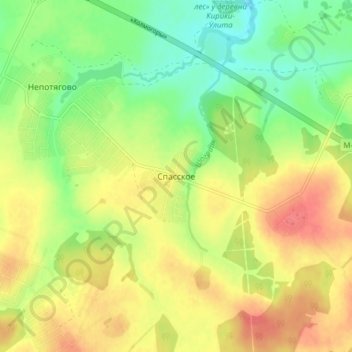 Спасское地形图、海拔、地势