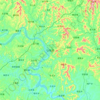 仪陇县地形图、海拔、地势