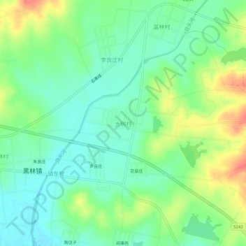 大树村地形图、海拔、地势