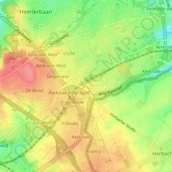 Locht地形图、海拔、地势