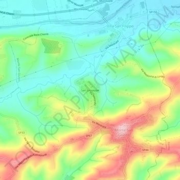San Giuseppe地形图、海拔、地势