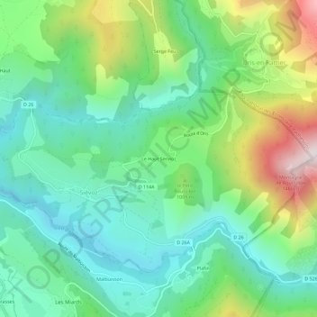 Le Haut Servioz地形图、海拔、地势