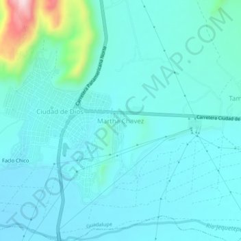 Martha Chavez地形图、海拔、地势