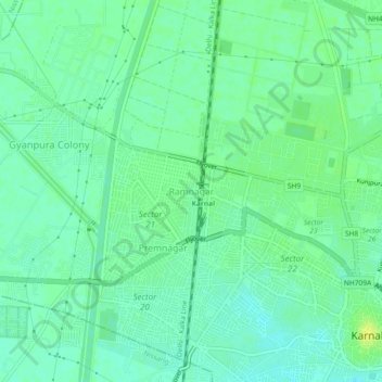 Ramnagar地形图、海拔、地势