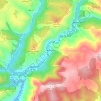 Espanillo地形图、海拔、地势