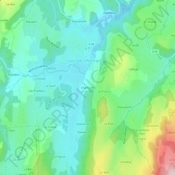 Charfoulet地形图、海拔、地势