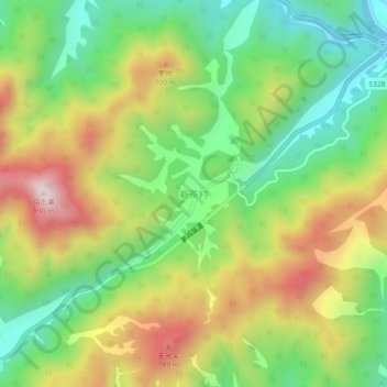 新茶村地形图、海拔、地势