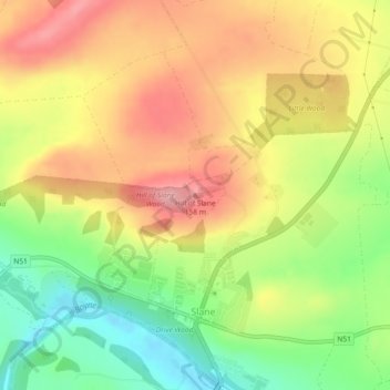 Hill of Slane地形图、海拔、地势