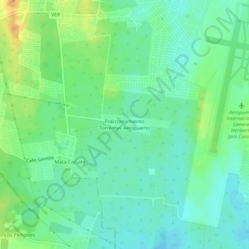 Fraccionamiento Torrentes Aeropuerto地形图、海拔、地势