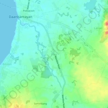 Pajo地形图、海拔、地势