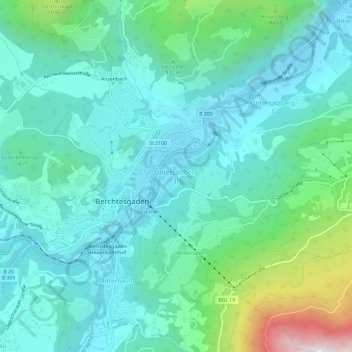Untersalzberg II地形图、海拔、地势