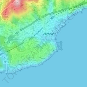 Ferriera地形图、海拔、地势