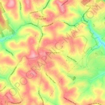 Central Highlands地形图、海拔、地势