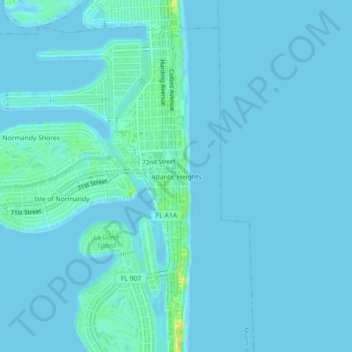 Atlantic Heights地形图、海拔、地势